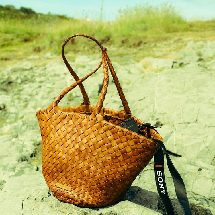 Loeffler Randall woven bag with short handles